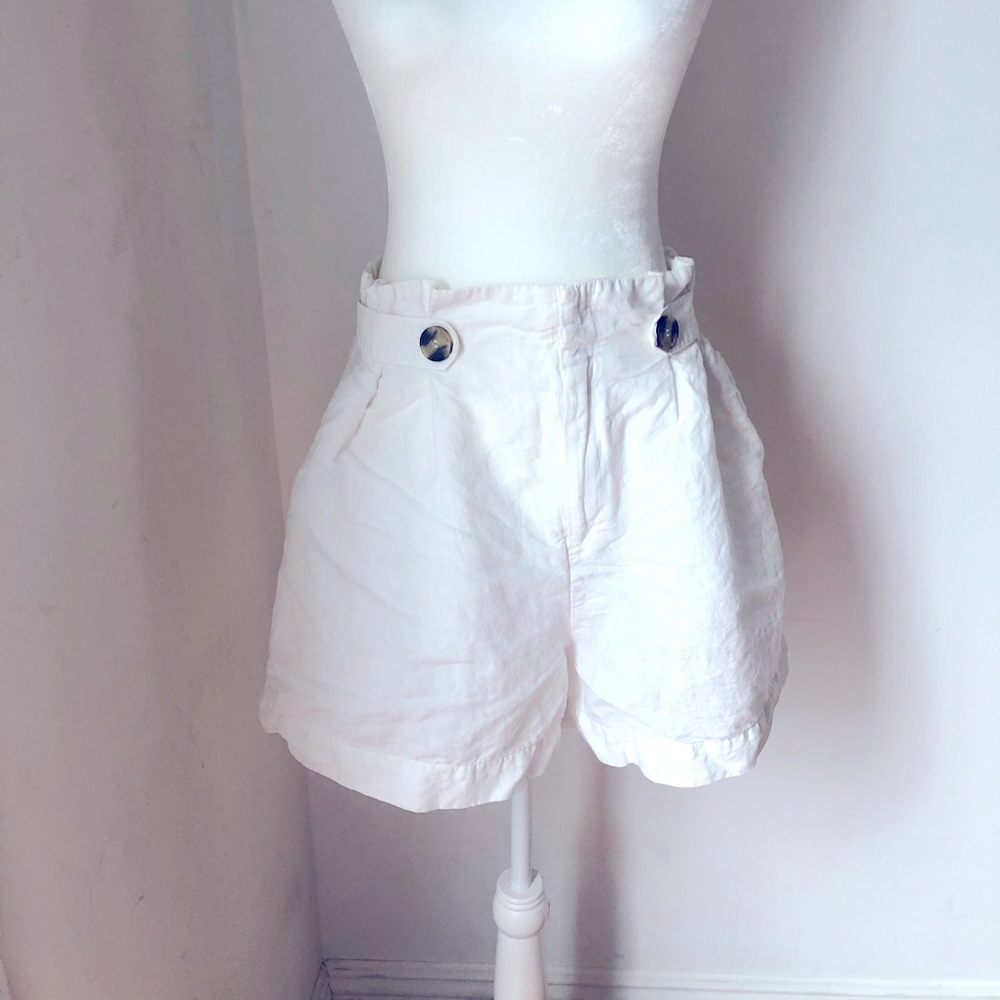 H&M White Paper Bag Shorts